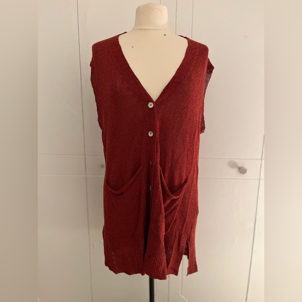 Zara Sleeveless Long Line Cardigan